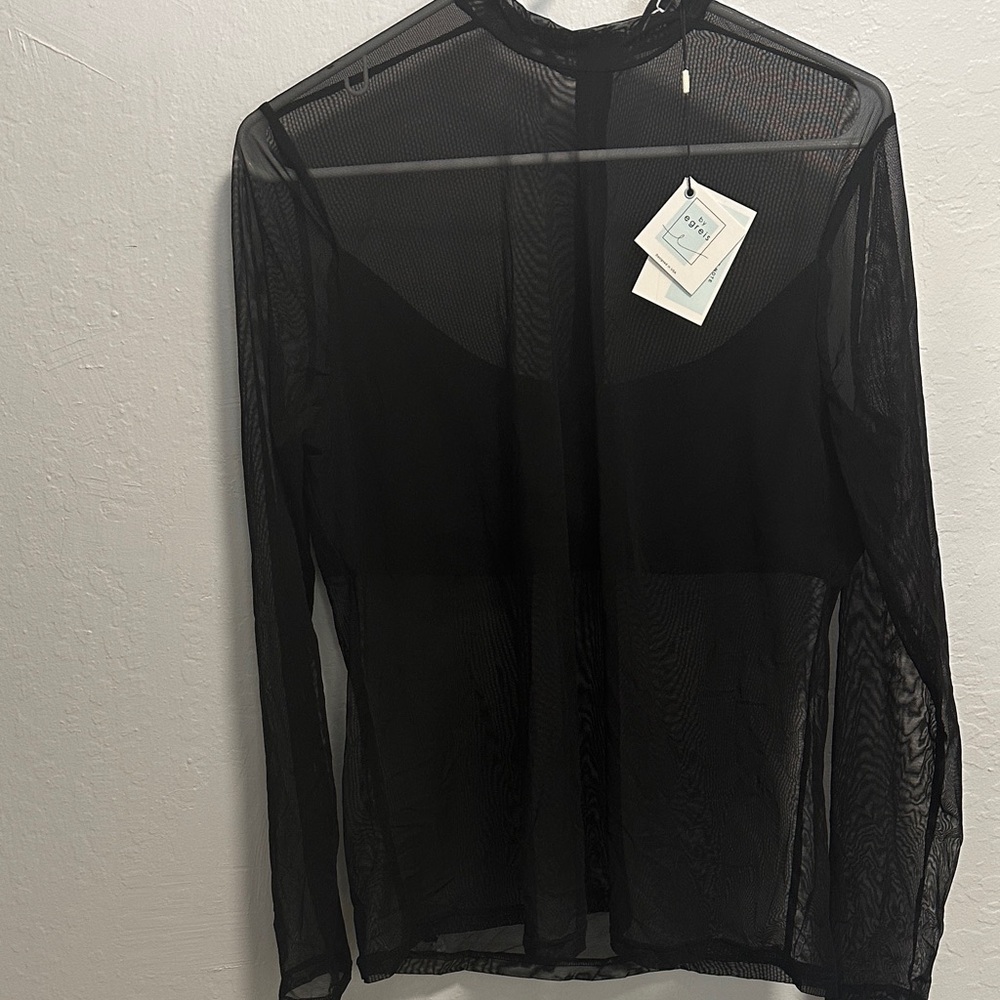 Sheer Black Long Sleeve Top